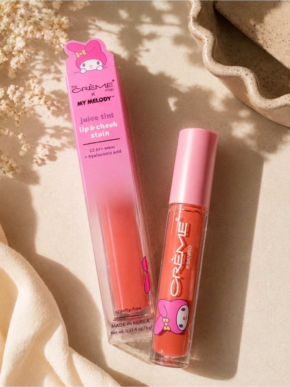 Crème Shop My Melody Juice Tint Lip & Cheek - Cookie Crush (Peachy Coral)
